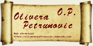 Olivera Petrunović vizit kartica